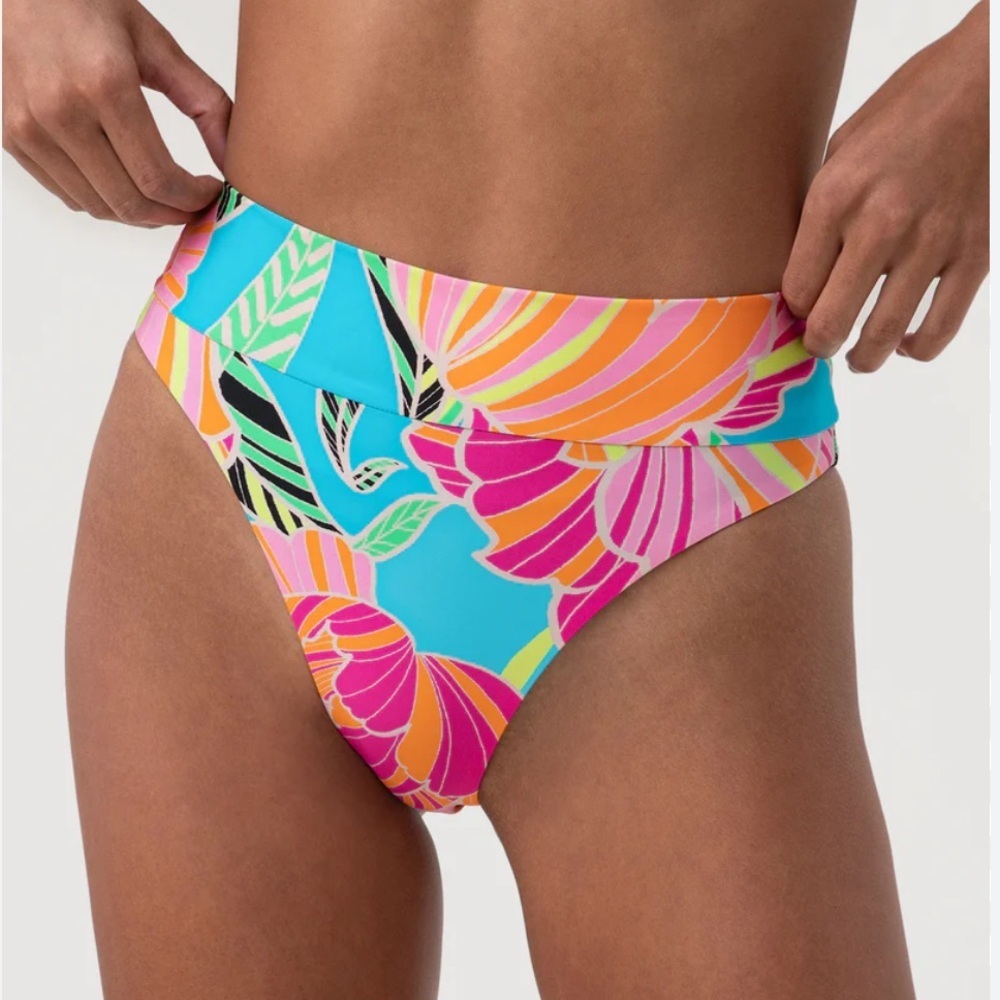 Trina Turk Poppy Banded High Waist Swim Bottom NEW
